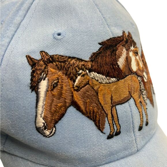 🐴Vintage 90’s Wild Horses Embroidered Hat Jackson hole Wyoming ranch hat - Picture 11 of 14